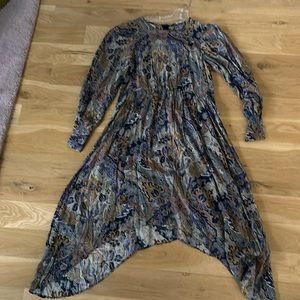 Zara asymmetrical dress in fun fall print